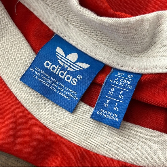 ❤️ Y2K Adidas Men's Red Ringer Jersey with White Stripes XL - Picture 5 of 8